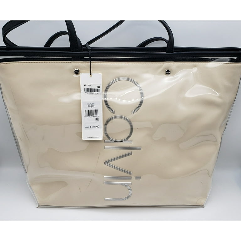 Calvin klein clear logo bag deals