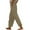 Khaki, variant on Karight Women's Summer Cotton Linen Drawstring High Waist Wide Leg Long Pants Trousers with Pocket Green
