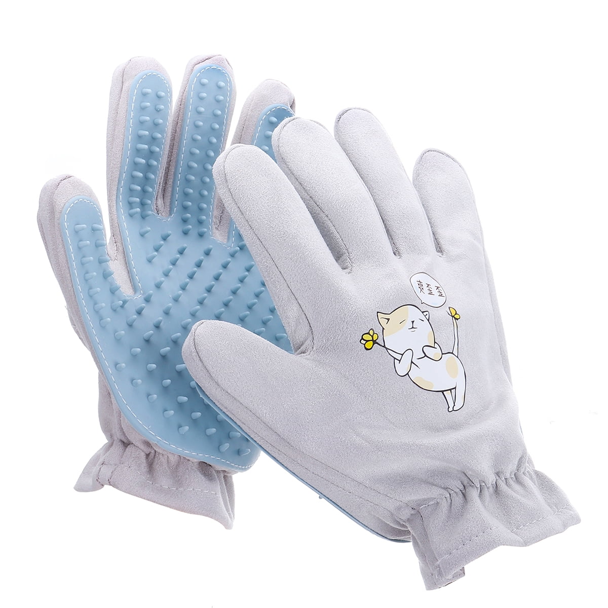 Pet Grooming Glove Dog Cat Deshedding Cleaning Brush Fur ...