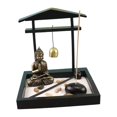 thumbnail image 2 of Sitting Buddha Ornament Statue Resin Zen Sand Garden Meditating Sculpture Set with Incense Stick Holder Type 1, 2 of 4