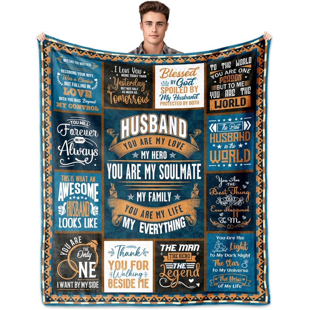 LHSHID Valentines Day Husband Gifts Gifts for Husband Blanket Husband Gifts from Wife Husband Birthday Gifts Romantic Anniversary Wedding Gifts for Husband Husband Gifts for Fathers Day 30"x40"