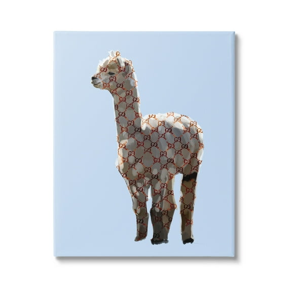 Stupell Glam Llama Fashion Pattern Symbol Animals & Insects Painting Gallery Wrapped Canvas Print Wall Art