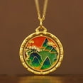 thumbnail image 3 of Gold Plated Moissanite Rotating Pendant Necklace Enamel Artistic Jewelry Modern Style Accessory for Women Gift, 3 of 6