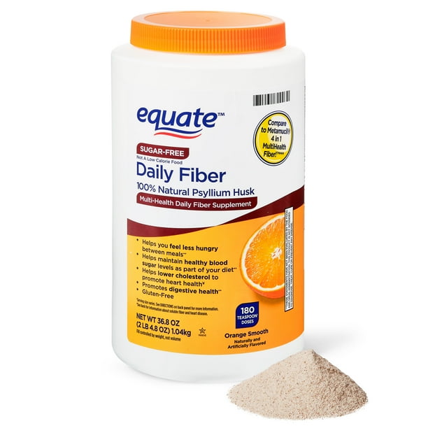 Equate SugarFree Daily Fiber Powder, Orange Smooth, 36.8 oz Walmart