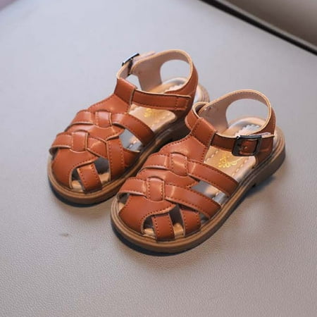 

Simplmasygenix Baby Girls Shoes Cute Fashion Sandals Soft Sole Clearance Boys Children s Beach Toe Crash Roman Brown