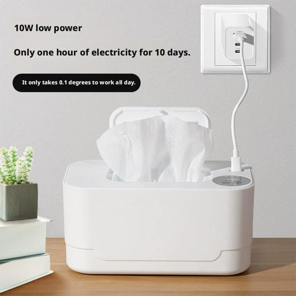 Baby Wipe Warmer, Large Capacity Wipes Dispenser, Fast and Even Heating, Diaper Wipe Warmer with Night Light, Newborn Essentials