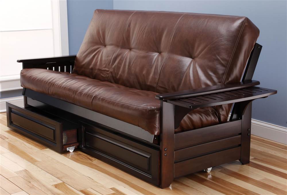 Phoenix Wooden Futon in Espresso Finish