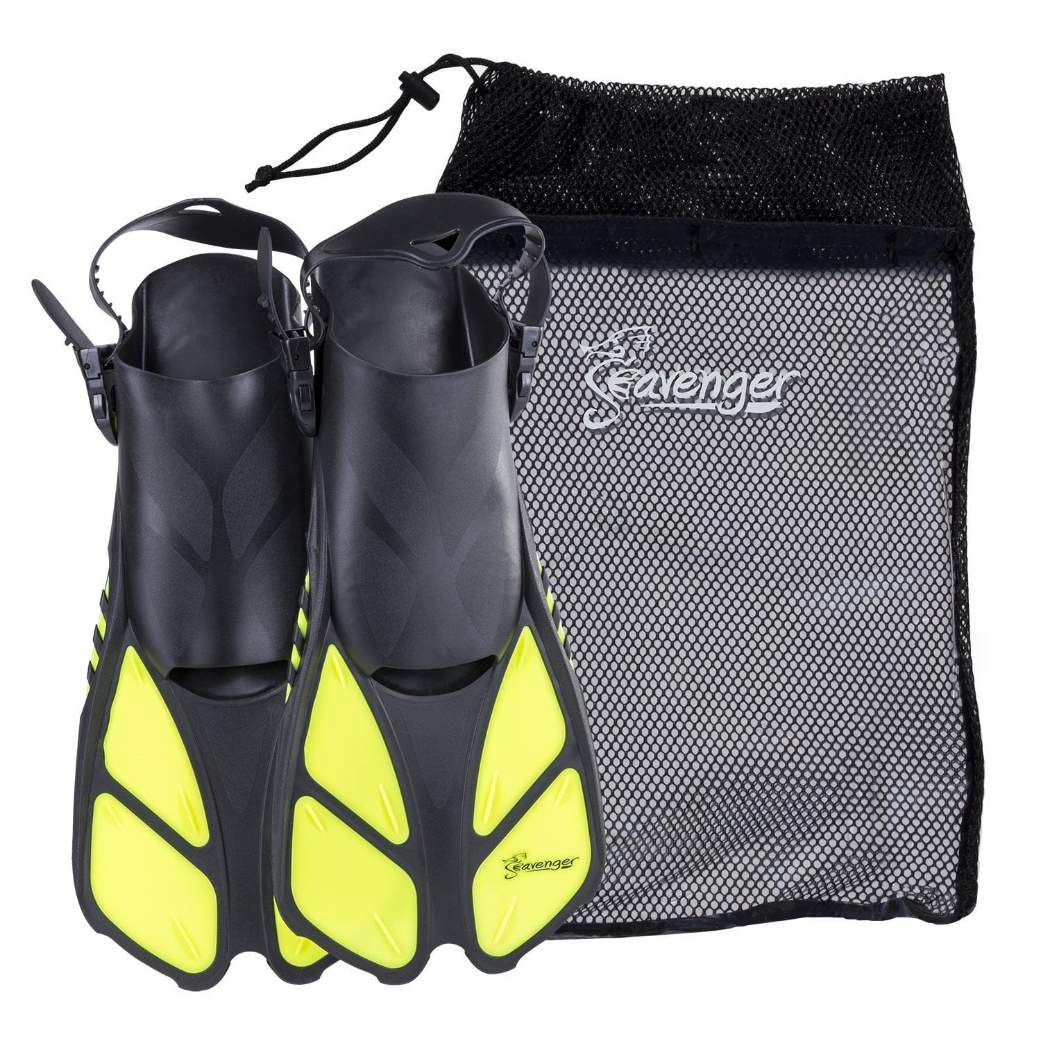 2 Pieces Scuba Diving Snorkel Swimming Fins Flippers Storage Carry Mesh Bag 