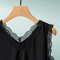 thumbnail image 4 of Uqiangy Lace Camisole Tank Tops for Women V Neck Wide Strap Soft Ribbed Lace Trim Cami Going Out Tops Ribbed Cami Undershirts Lace Straps Top for Girl Women Soft Stretch Ribbed Cotton Cami Black 2XL, 4 of 7