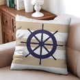 thumbnail image 4 of Nautical Ocean Starfish Coral Anchor Pillow Covers 18x18, Navy Blue, Throw Pillow Cases 2 Pack, Sea Animal Decorative Cushion Cases for Bed Sofa Home Car Bedroom, 4 of 7