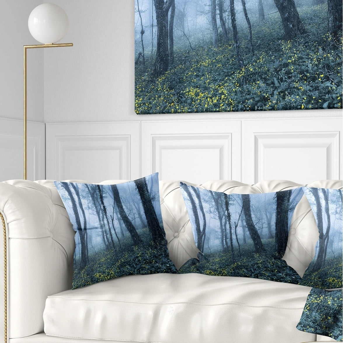 Design Art Designart Trees In Foggy Spring Forest Landscape Photography Throw Pillow Walmart Com Walmart Com