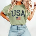 thumbnail image 4 of Independence Day T Shirts for Women Fourth of July T Shirts Women American Flag Shirts for Women Memorial Day Womens Tops 4th of July Womens Tee Printed Short Sleeved Round Neck T-Shirt Top, 4 of 6