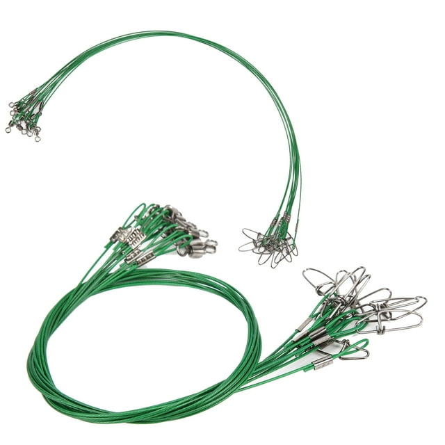 Ligne de Pêche à Crochet, Fil de Trace, Ligne de Pêche Pivotante en Acier, Fil de Pêche Pivotant avec Laisse Anti-Morsure, Fil de Pêche en Acier avec Pivot Roulant