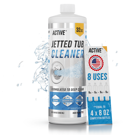Active Jetted Hot Tub and Spa Cleaner, Compatible with Jacuzzis and Whirlpools, 32 Ounce, 8 Uses
