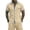Khaki, variant on Men's 2 Piece Beach Outfit, Button Down Short Sleeve Shirt With Striped Trim And Drawstring Shorts Set, Lightweight Linen Style Casual Summer Vacation Suit,White,S