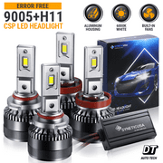 Syneticusa 9005+H11 LED CSP Headlight Combo CANBUS Error Free Hi Low Beam Light Bulbs