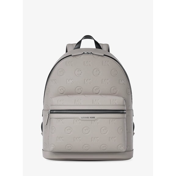 Michael Kors Cooper Medium Logo Debossed Dome Backpack, Men's Pearl Grey.
