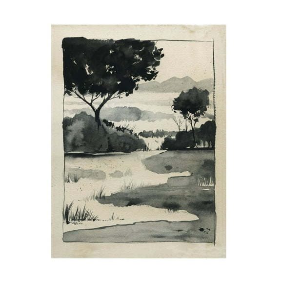 Trademark Fine Art Grace Popp Watercolor Country Sketch II Canvas Wall Art