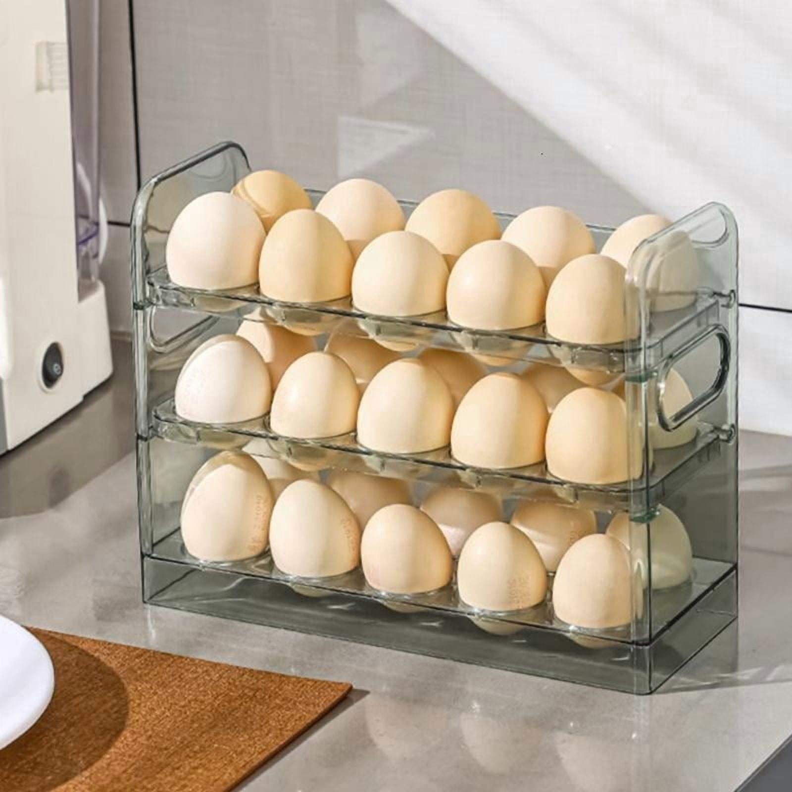 ANXPTIME 3 Layer Eggs Tray Organizers Keep Eggs Safe And Visible In Fridge