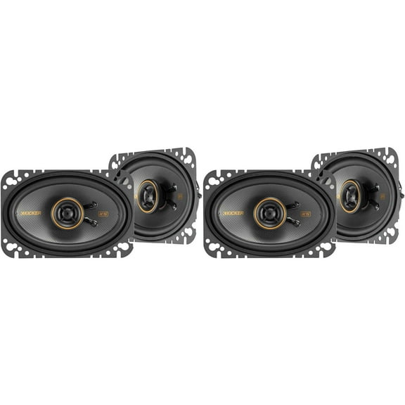 Kicker 51KSC4604 KS-Series 4x6" Coaxial Speakers with .5" tweeters w/ 51KSC4604 4x6" Bundle