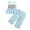 R255/Blue, variant on Vividxx Easter Girl Outfit Bunny 2 Piece Outfit Set Towel Embroidery Sleeveless Top & Soft Pants For Spring Summer Lovely Outfits For Girls