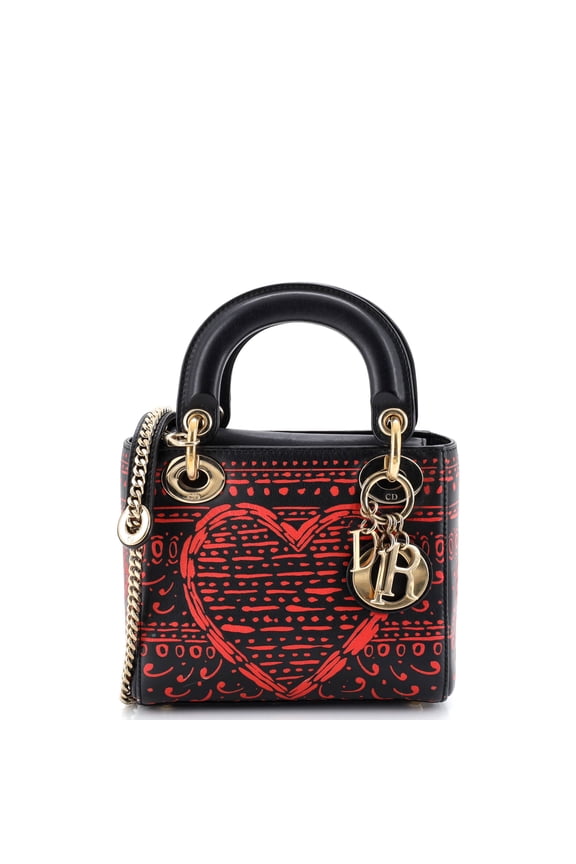 Pre-Owned Lady Dior Bag Printed Leather Mini By Rebag