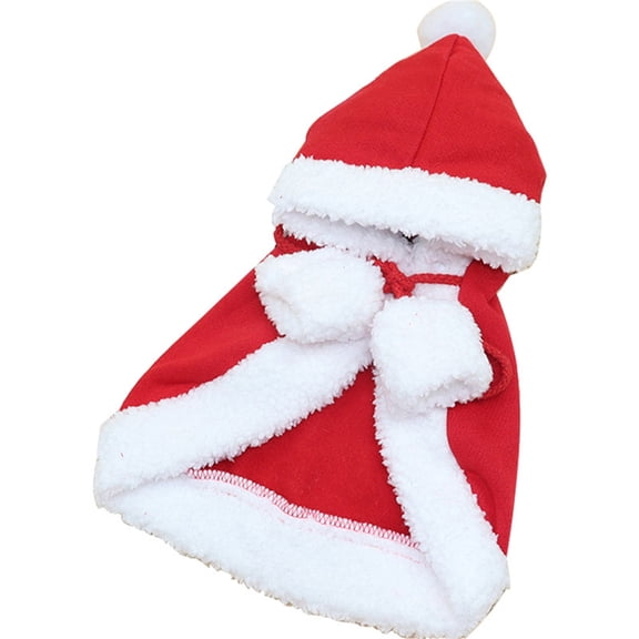 Funny Doge Cat Christmas Costume Santa Cosplay Pet Christmas Cape Dress Up Clothes Warm Red Scarf Cloak With Hat Pet Accessories