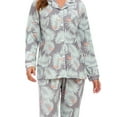 thumbnail image 4 of INSPIRE CHIC Women's Sleepwear Lounge Cute Print Nightwear with Pants Long Sleeve Pajama Sets 2XL Gray, 4 of 5
