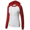 thumbnail image 3 of H2H Womens Pullover Long Sleeve Raglan Hoodie Sweatshirt top WHITEHEATHERRED US XS/Asia S (CWOHOL033), 3 of 6