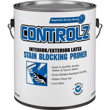 Controlz 11925 Interior/Exterior Stain Blocking Primer, 1 gal, Liquid, White