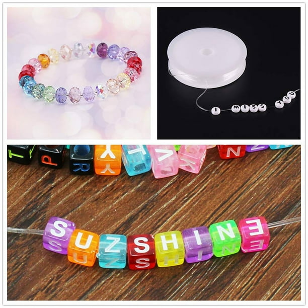 GAGATY Hilo De Elástico Transparente Para Pulseras, 0.5 Cordón Elástico Para Abalorios, 2