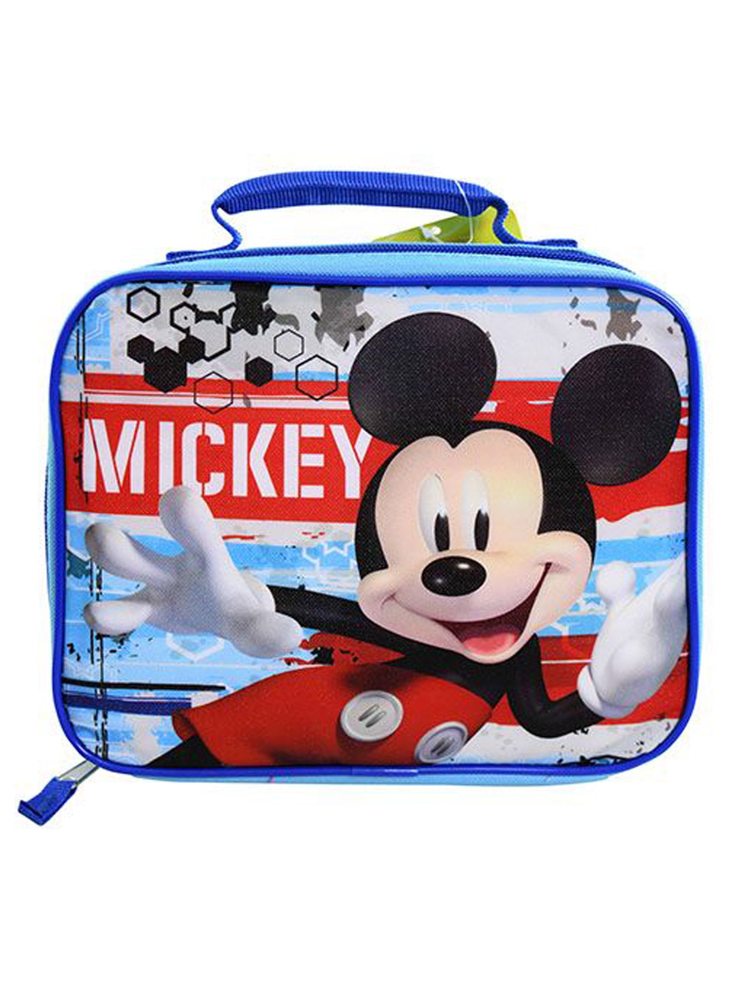 Disney Minnie Mouse Insulated Dual School Lunch Bag Blue Denim Red Bow Rainbow 
