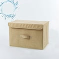 thumbnail image 2 of UKAP Contenedores de almacenamiento de tela para el hogar plegables con tapas de manijas Caja plegable Organizador de contenedores de lino, 2 of 4