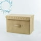 thumbnail image 2 of UKAP Contenedores de almacenamiento de tela para el hogar plegables con tapas de manijas Caja plegable Organizador de contenedores de lino, 2 of 4