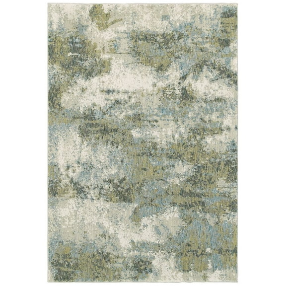 Oriental Weavers Evolution Area Rug - 8039E - 3'3" x 5'2" - in Blue/ Green - Modern Style, Stain Resistant, Family and Pet Friendly , Entrway, Bedroom Rug