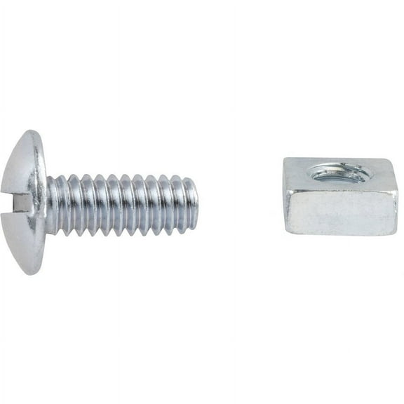 Auveco # 23505 Slotted Truss Head License Plate Screw W/Square Nut 1/4-20 X 9/16". Qty 100.