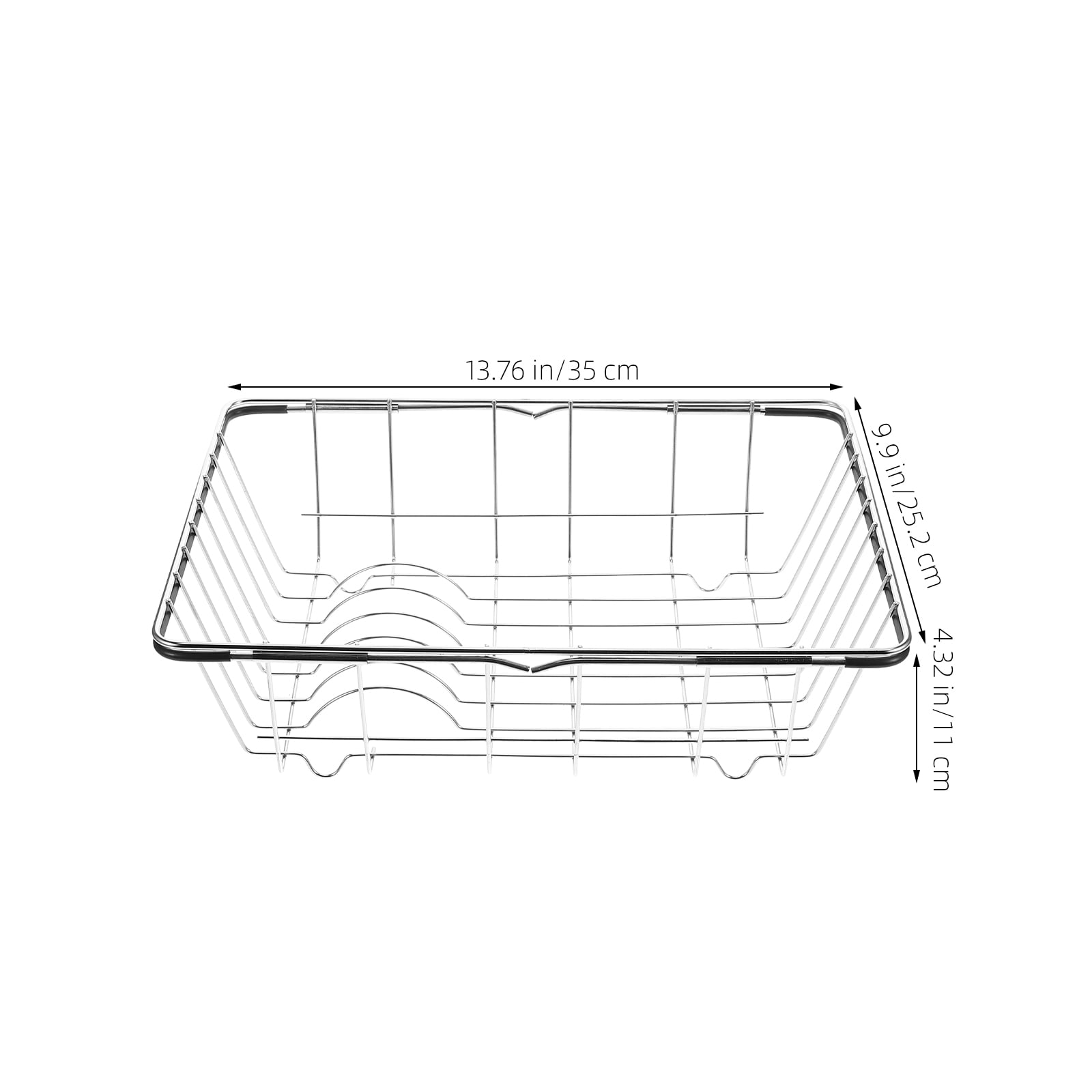 FRCOLOR Stainless Steel In-Sink Dish Rack Extendable Design Expandable in Sink Dish Drying Rack Adjustable Sink Dish Drainer Drying Rack