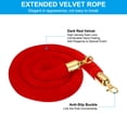 thumbnail image 3 of Unique Bargains 5 Feet Dark Red Velvet Stanchion Rope, Crowd Control Barrier Rope with Snap Hook, Golden, 3 of 6