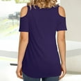 thumbnail image 4 of Raeneomay Off Shoulder Tops for Women Fashion Women Short Sleeve Garment Comfortable Breathable V-Neck Blouses Tops, 4 of 5