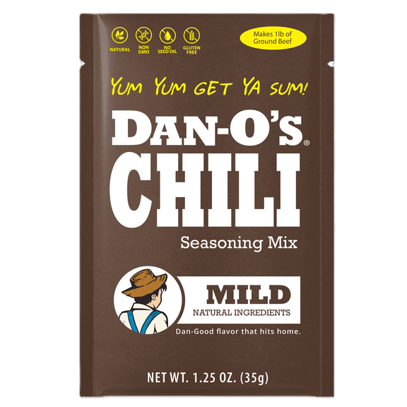 Dan-O's Mild Chili Seasoning 1.25 oz - Perfect for Enhancing Chili, Soups, and One-Pot Meals