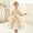 Beige, variant on Toddler Girls 0-5Y Cute Puff Sleeve A-Line Princess Dress, Layered Tulle Flower Girl Ball Gown for Wedding, Evening Party White 2 Years
