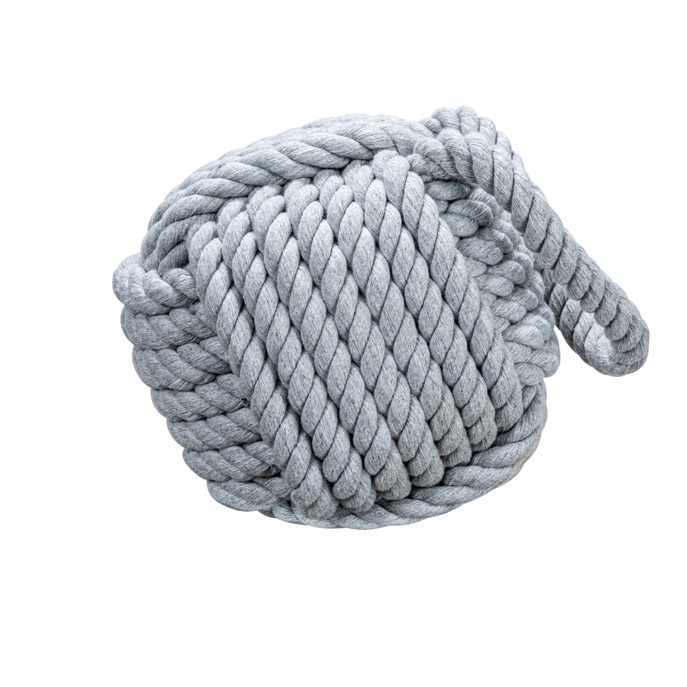Creative Co-Op Nautical Rope Knot Decorative Cotton Door Stop, Grey