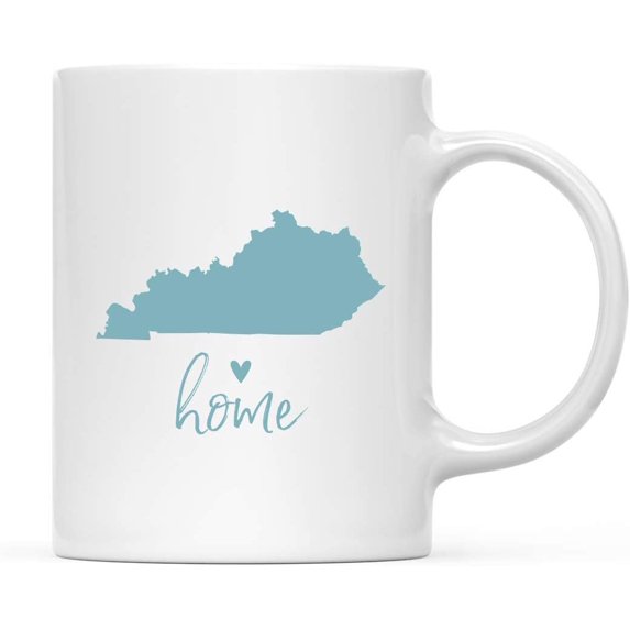 CTDream 11oz. US State Coffee Mug Gift, Aqua Home Heart, Kentucky, 1-Pack, Unique Hostess Distance Moving Away Christmas Birthday Gifts for Her