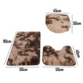 thumbnail image 2 of FloreceBien Alfombra de pelo largo teñida, inodoro de felpa, almohadilla antideslizante para pies de tres piezas, juego absorbente de baño, 2 of 5