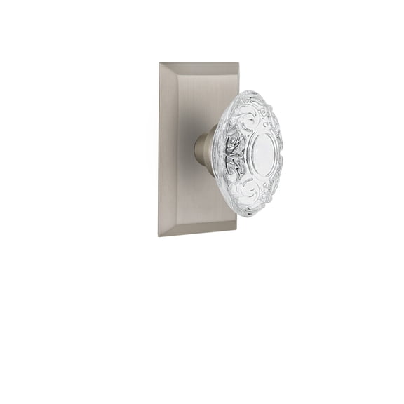 Nostalgic Warehouse Stucvi_Sd_Nk Vintage Crystal Victorian Single Dummy Door Knob - Nickel