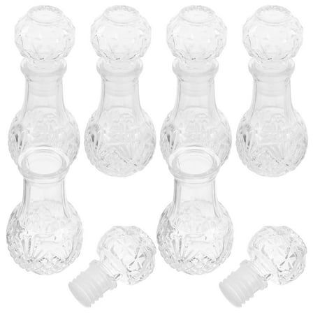 unbranded 6 Pcs Clear Glass Bottles Unique Whiskey Decanter And Wine Aerator Carafe Clear Glass Bottles Glass Wine Decanter Glass Liquor Bottle For Home Bar