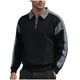 thumbnail image 2 of pstuiky camisas de hombre de manga larga, Sudadera con solapa y manga larga de color liso para hombre camisetas de hombre m, 2 of 5