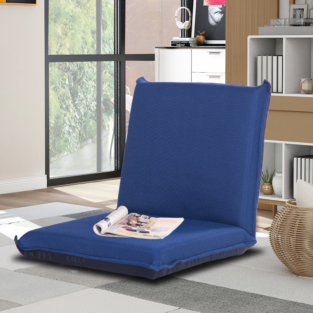 EOROCO Multi-Function Folding Floor Lazy Sofa Adjustable Futon, Blue