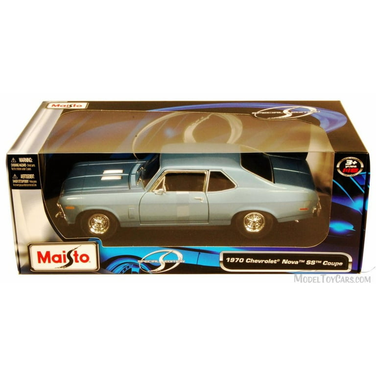 Maisto 1970 Chevy Nova SS Coupe Collectible, Blue - 1/18 Maisto 1970 Chevy Nova SS Coupe Collectible, Blue - 1/18