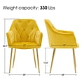 thumbnail image 3 of Ivinta Tufted Dining Chairs Set of 2, Velvet Arm Chair with Solid Gold Plated Legs and Padded Seat for Living Room, 3 of 8